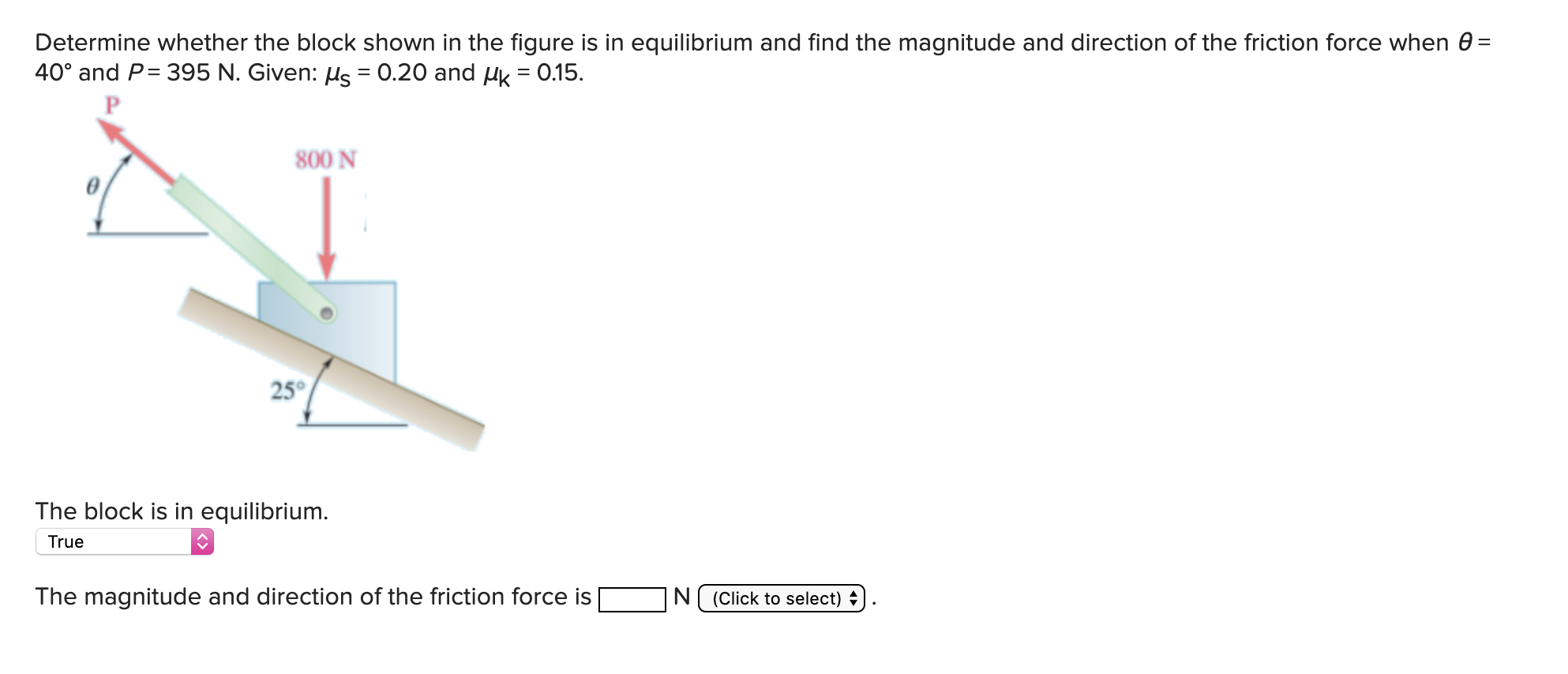 Solved Determine whether the block shown in the figure is in | Chegg.com