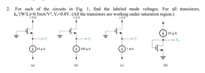 Solved 2. For each of the circuits in Fig. 1, find the | Chegg.com