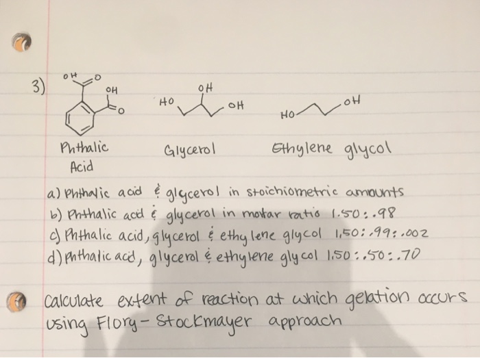 H0 Phthalic Glycerol Ethylene glycol Acid a) Prihalic