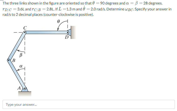 Solved The Three Links Shown In The Figure Are Oriented So | Chegg.com