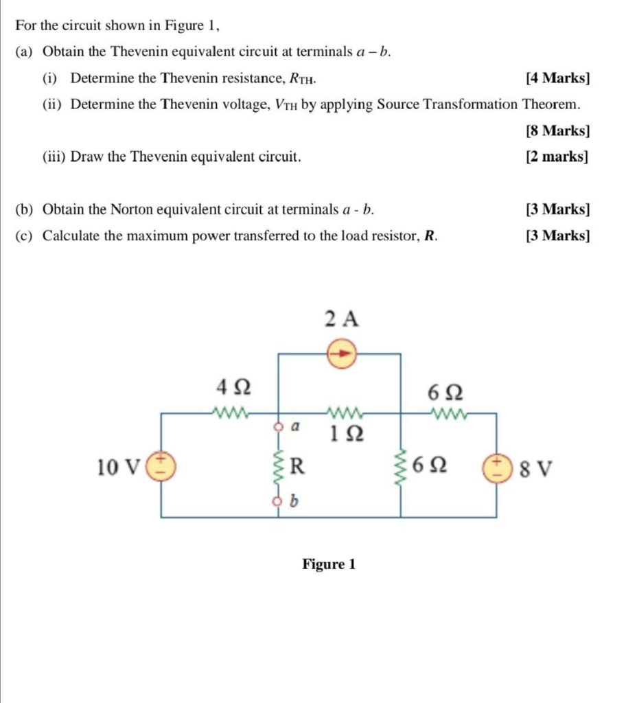 Solved For the circuit shown in Figure 1, (a) Obtain the | Chegg.com