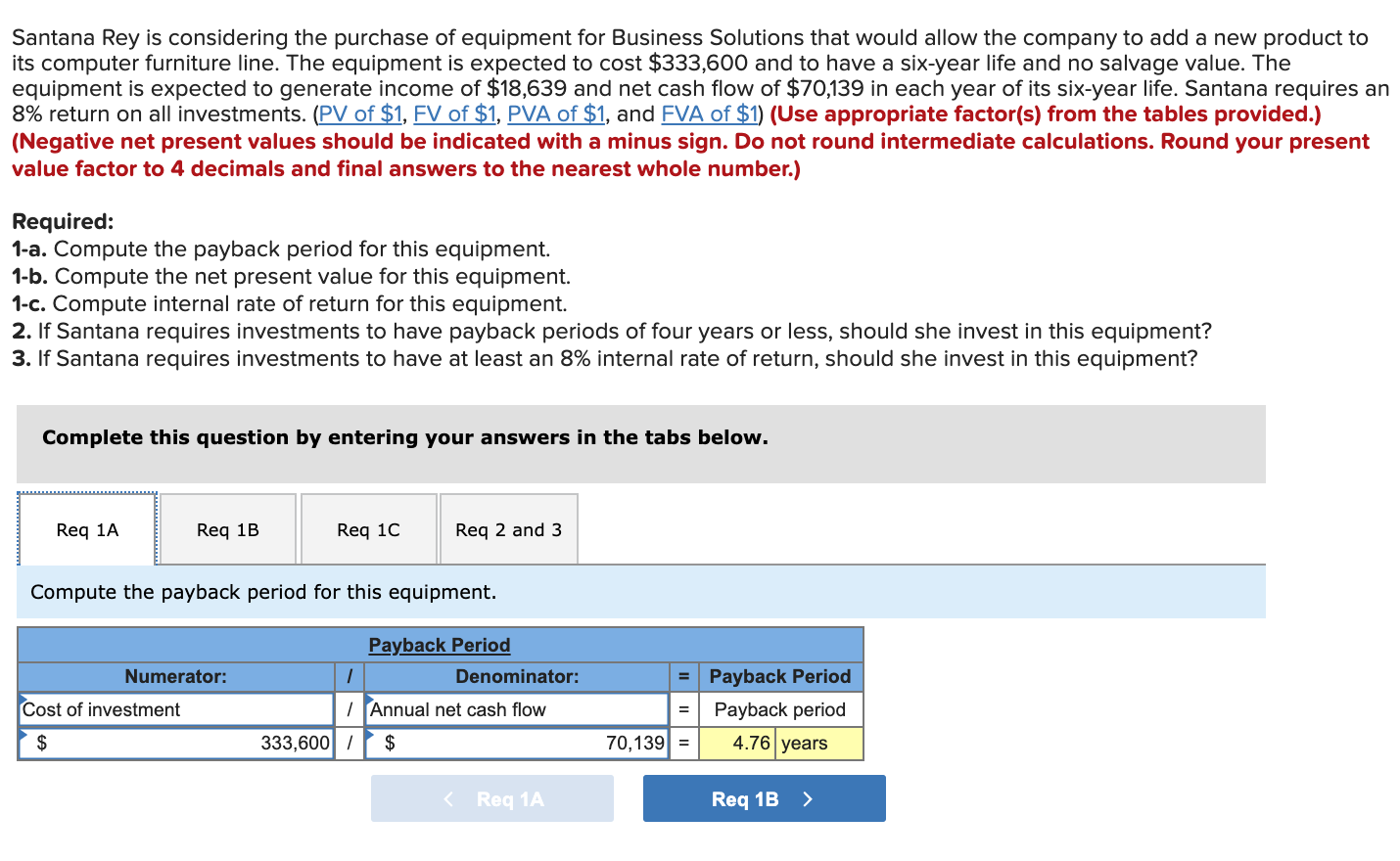 Solved Santana Rey is considering the purchase of equipment