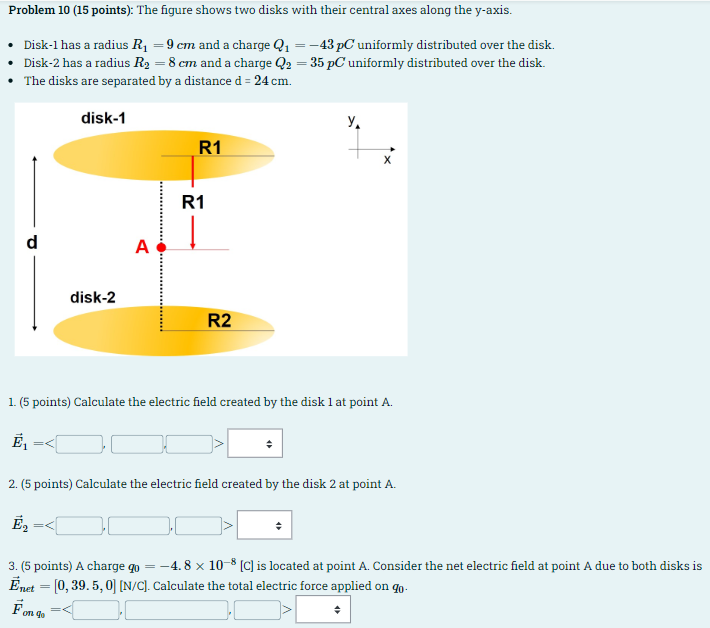 Solved Problem 10 (15 points): The figure shows two disks | Chegg.com