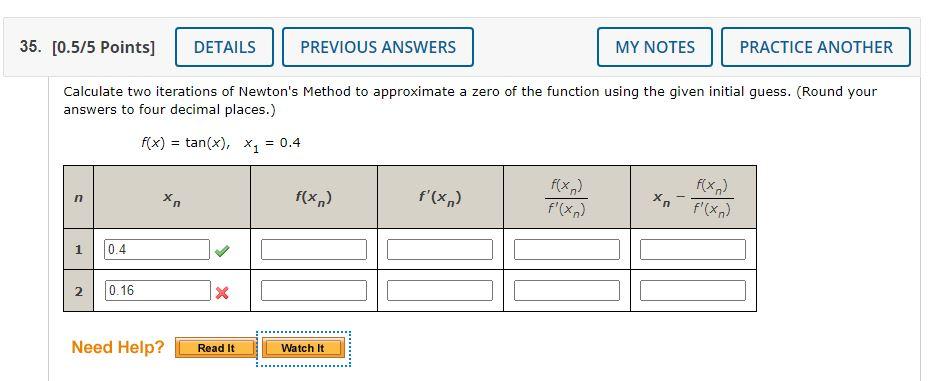 Solved Calculate Two Iterations Of Newton's Method To | Chegg.com