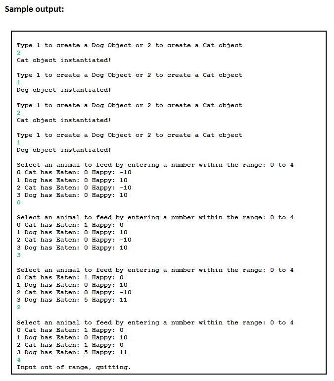Solved Create the Animal class with the following | Chegg.com