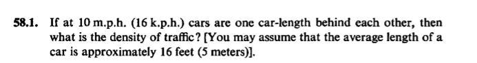 Solved 58.1. If at 10 m.p.h. (16 k.p.h.) cars are one | Chegg.com