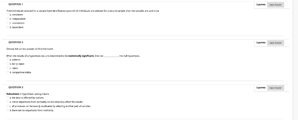 Solved 2 points Save Answer QUESTION 1 If the individuals | Chegg.com