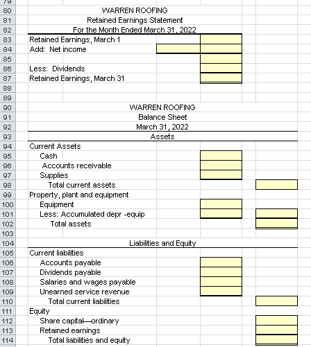 Solved Project Prepare A Worksheet Financial Statements 7195