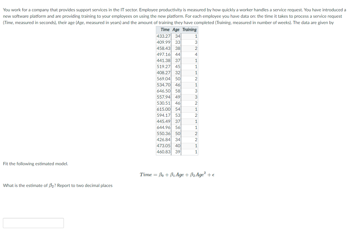 Solved You work for a company that provides support services