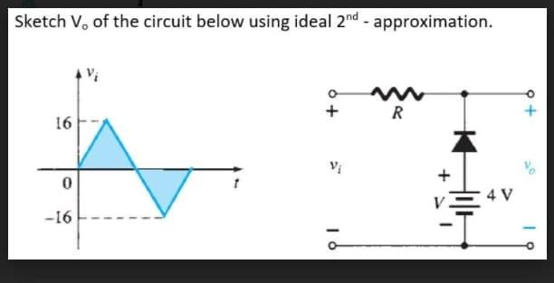 Solved Sketch V, of the circuit below using ideal 2nd - | Chegg.com