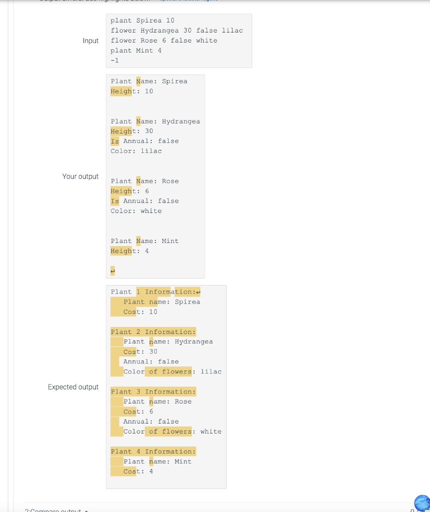 Solved PYTHON.. I WANT CODE TO SAY "PLANT 1 INFORMATION" I | Chegg.com