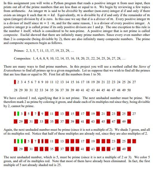 Solved In this assignment you will write a Python program | Chegg.com