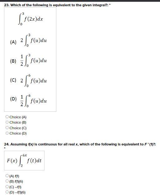 Solved 23. Which of the following is equivalent to the given | Chegg.com