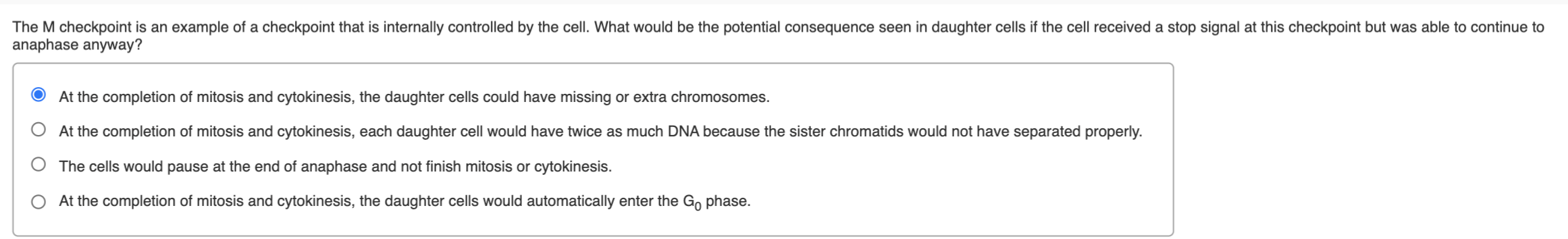 Solved The M checkpoint is an example of a checkpoint that | Chegg.com