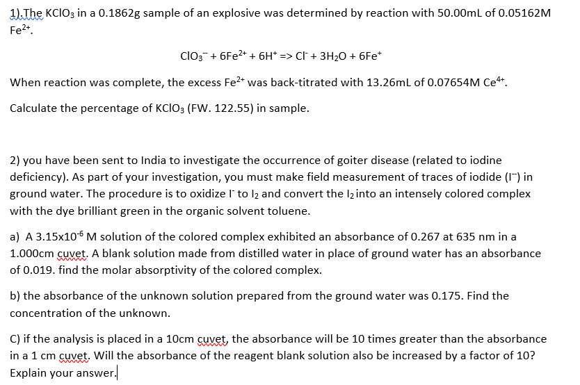 Solved Q (6 Points) The KCIO3 In A Sample Of An, 58% OFF