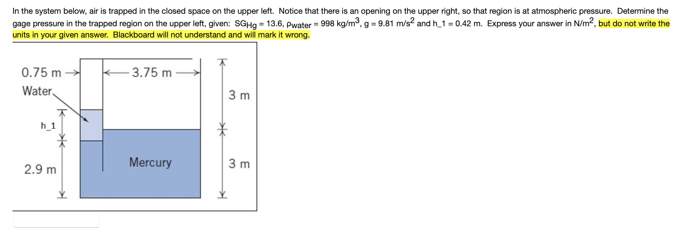 Solved In the system below, air is trapped in the closed | Chegg.com