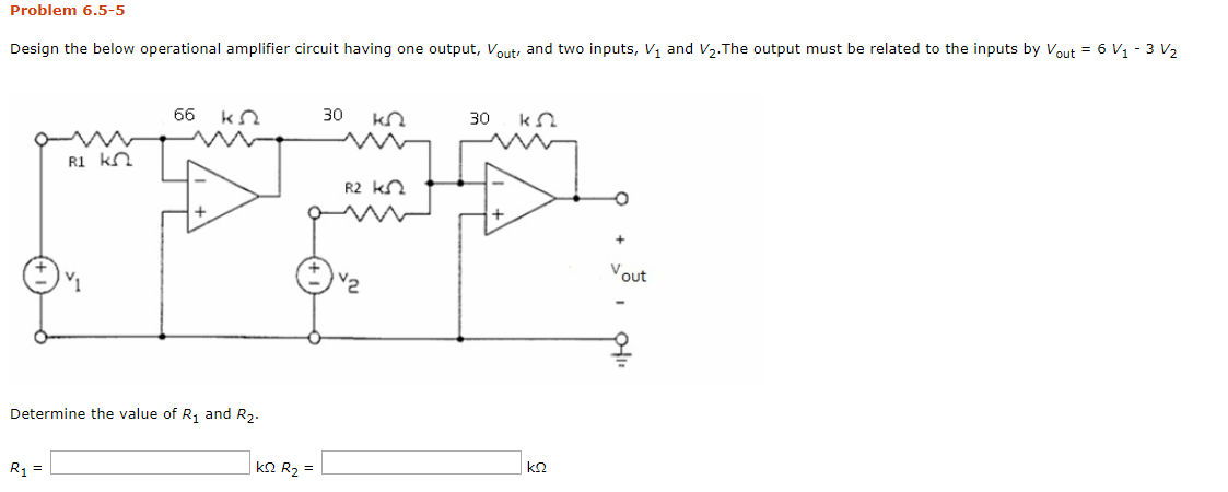 Solved Problem 6.5-5 Design the below operational amplifier | Chegg.com