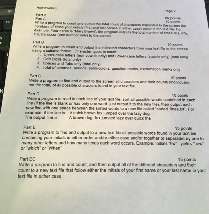 Solved Homework 2 Page 2 Part 2 Part A Write a program to | Chegg.com