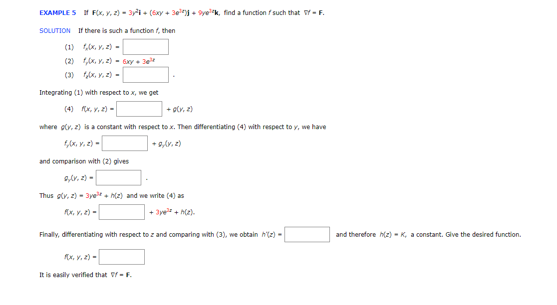 Solved Example 5 If F X Y Z 3y2i 6xy 3e3 J 9y Chegg Com