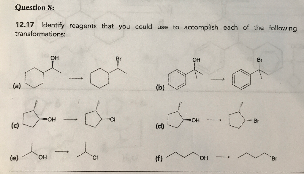 Solved Identify The Reagents To Be Used In The Following Chegg Com