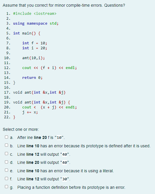 Solved Assume that you correct for minor compile-time | Chegg.com