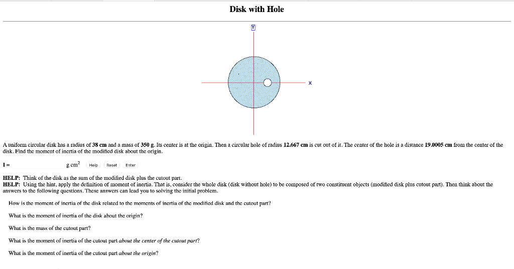 Solved Disk With Hole Y A Uniform Circular Disk Has A Radius | Chegg.com