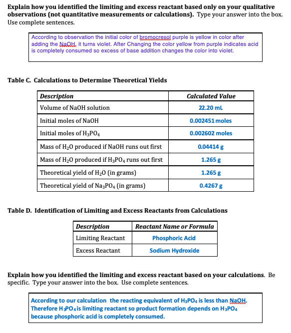 Solved Experiment #7 LIMITING REACTANT REPORT SHEET Name 1 | Chegg.com