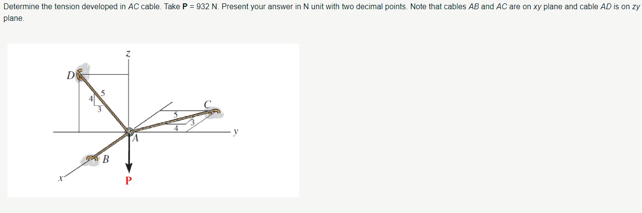 Solved Determine the tension developed in AC cable. Take | Chegg.com