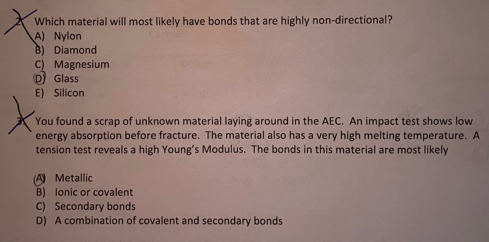 Solved Which material will most likely have bonds that are | Chegg.com