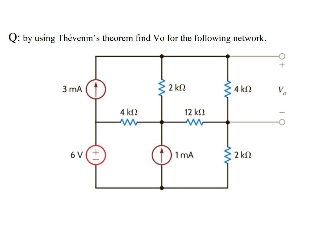 Solved Q: by using Thevenin’s theorem find Vo for the | Chegg.com