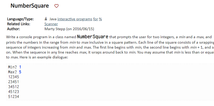 Solved NumberSquare o Language/Type: Java interactive | Chegg.com