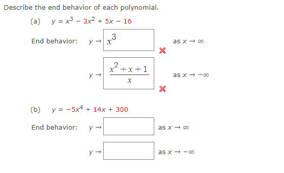 Solved Describe The End Behavior Of Each Polynomial. (a) | Chegg.com