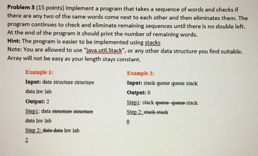Solved Problem 3 (15 points) Implement a program that takes | Chegg.com