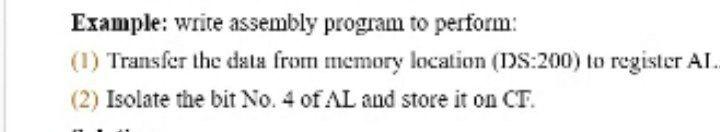 Solved Example: write assembly program to perform (1) | Chegg.com