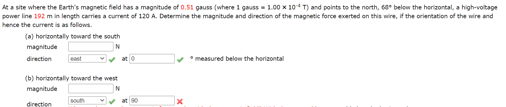 Solved At a site where the Earth's magnetic field has a | Chegg.com