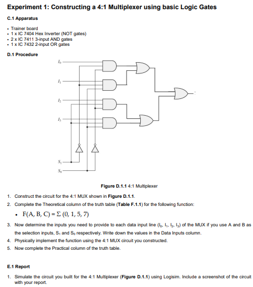 Solved Lab 6: Introduction to Multiplexers and Decoders A. | Chegg.com