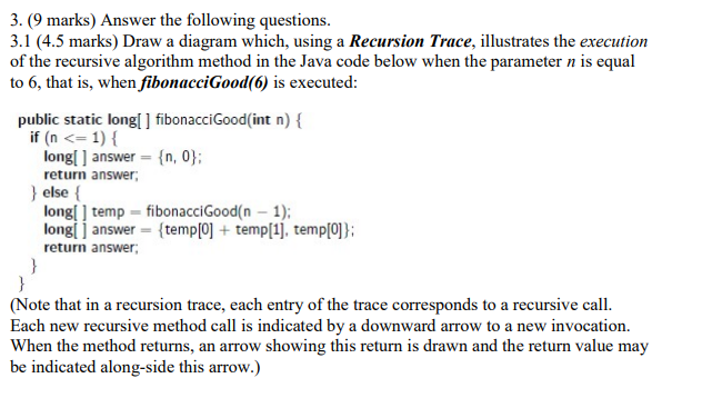 Solved 3. (9 marks) Answer the following questions. 3.1 (4.5 | Chegg.com