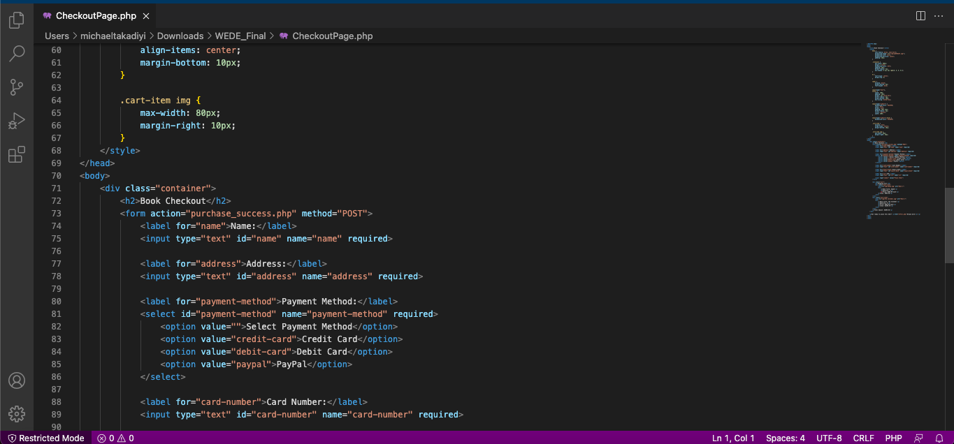 This is my code for a website for online book store | Chegg.com