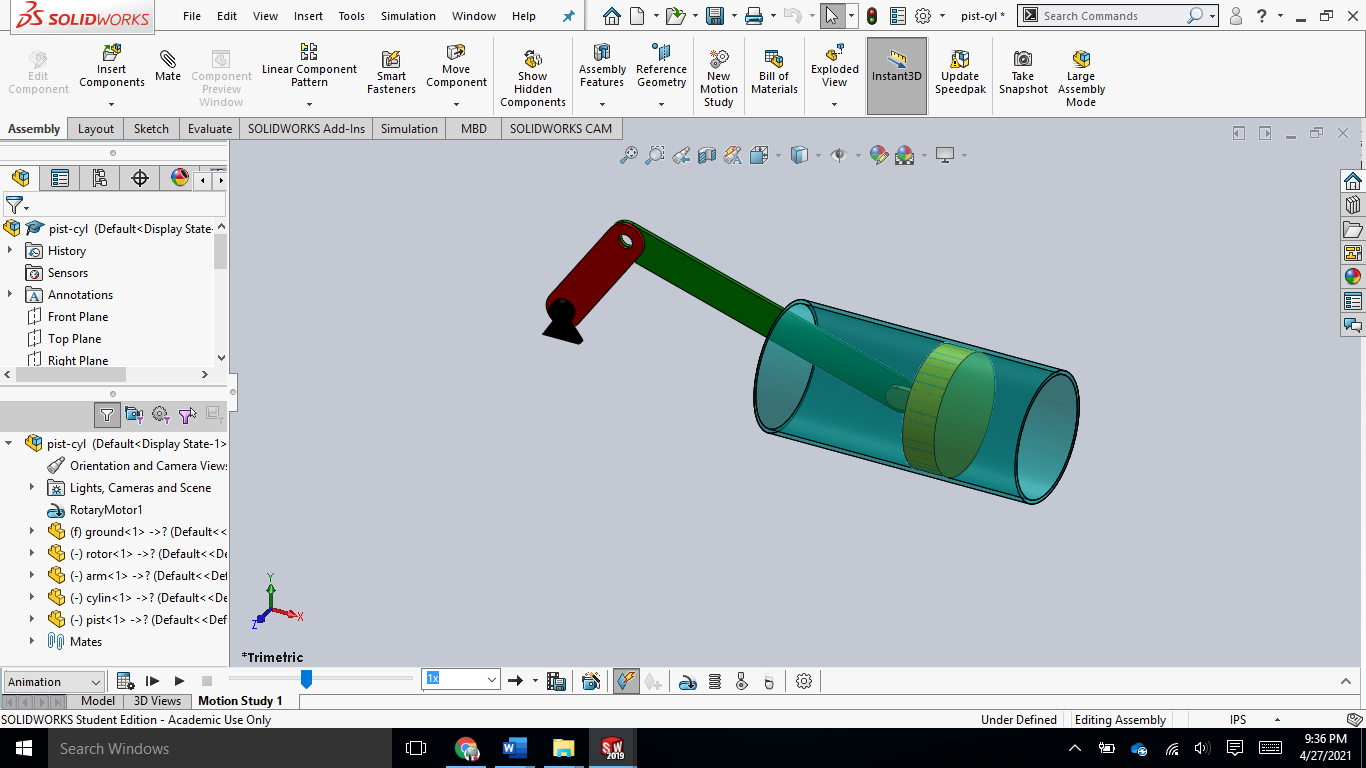 Solved 35 SOLIDWORKS File Edit View Insert Tools Simulation 