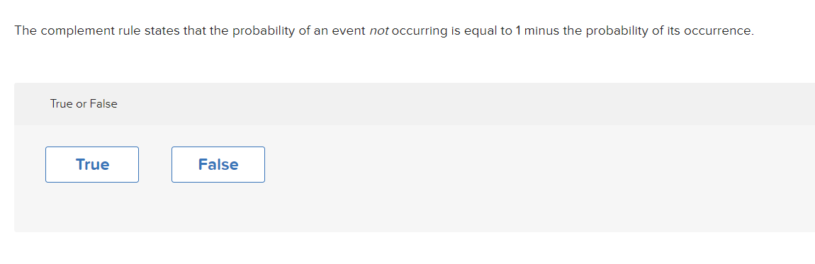 Solved The complement rule states that the probability of an | Chegg.com
