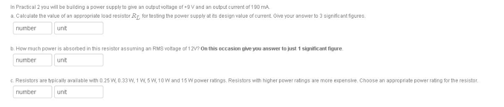 Solved In Practical 2 you will be building a power supply to | Chegg.com