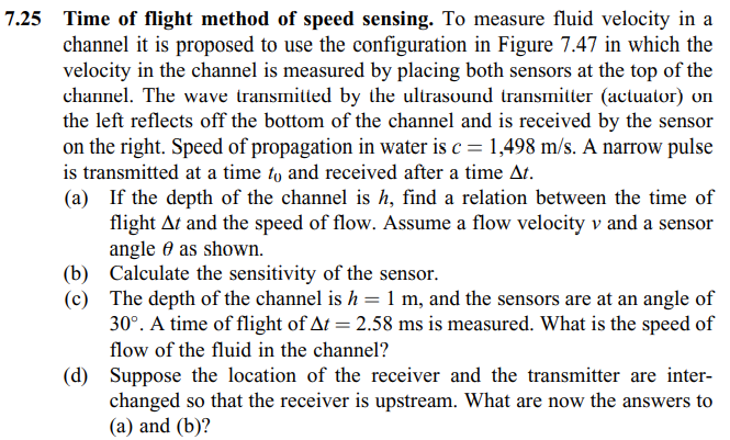 Solved 7.25 Time of flight method of speed sensing. To | Chegg.com
