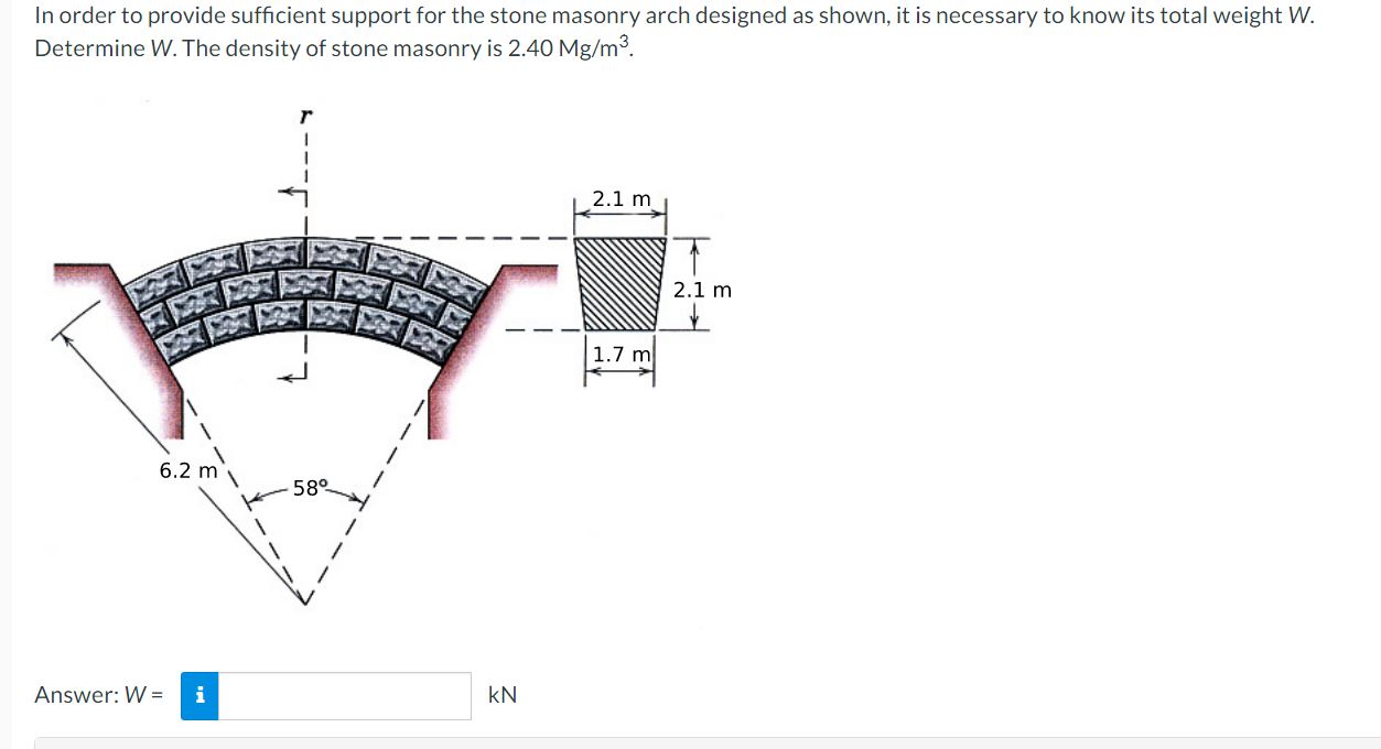 Solved In order to provide sufficient support for the stone | Chegg.com