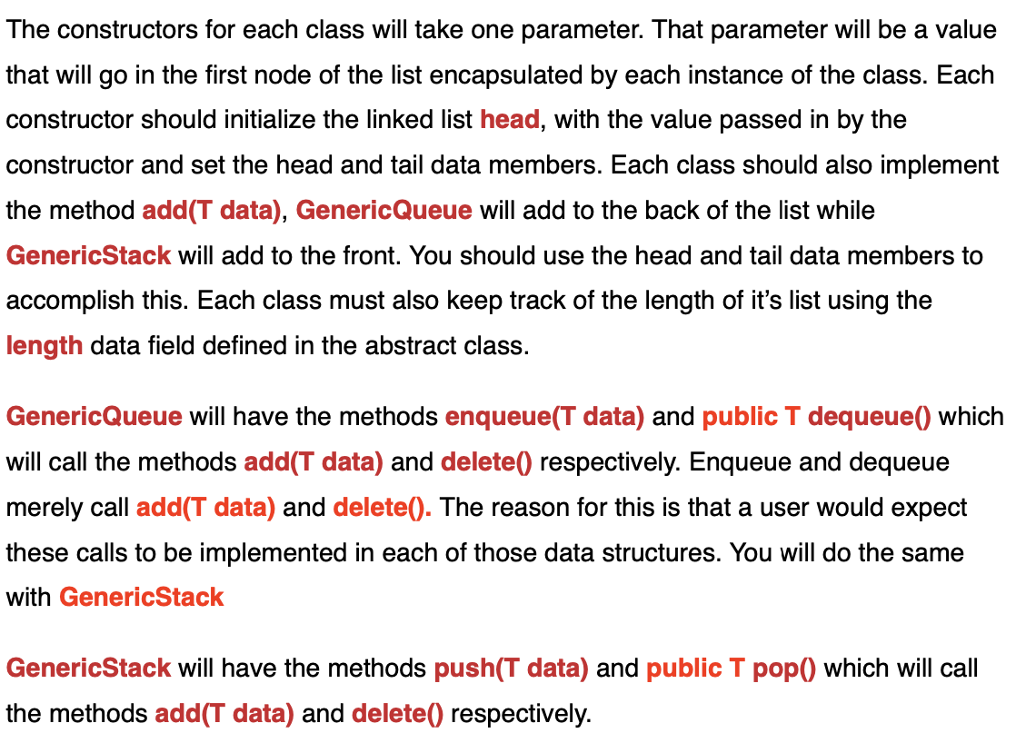 Solved In it's own file, create a generic abstract class | Chegg.com