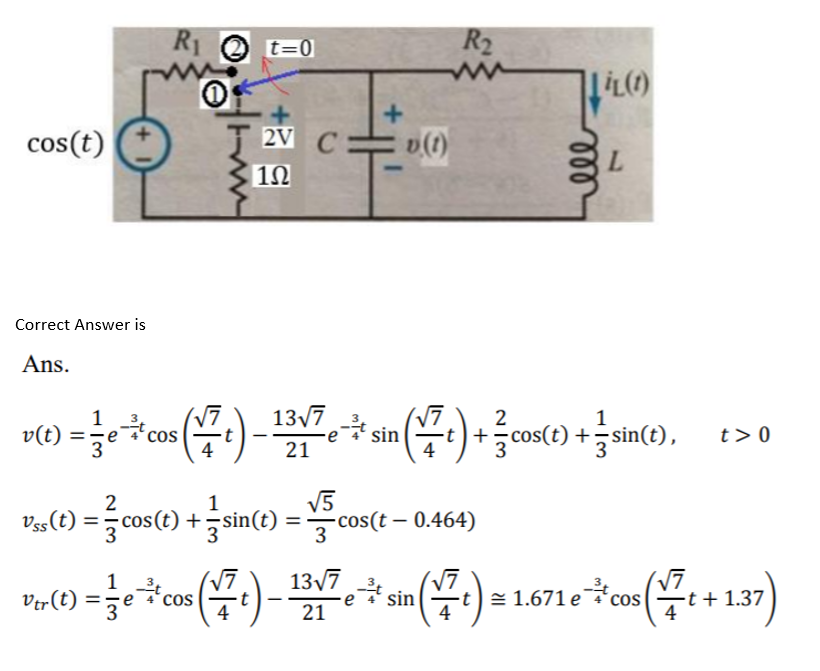 Solved Solve For The Complete Response 𝑣 𝑡 𝑡 0 For Th Chegg Com