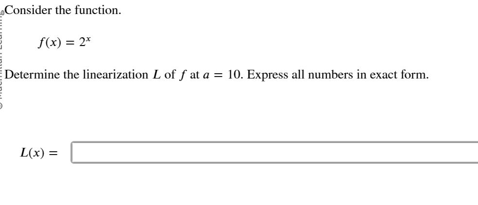 Solved 0 Consider the function. f(x)=2x Determine the | Chegg.com