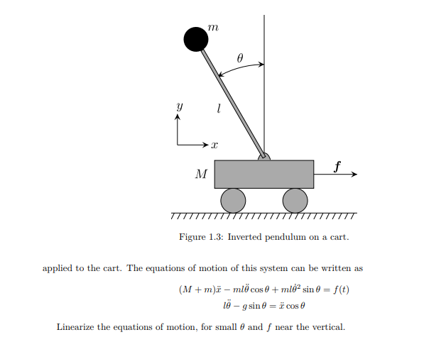 Solved 1.1.4 An Inverted Pendulum On A Cart Consider A Cart 