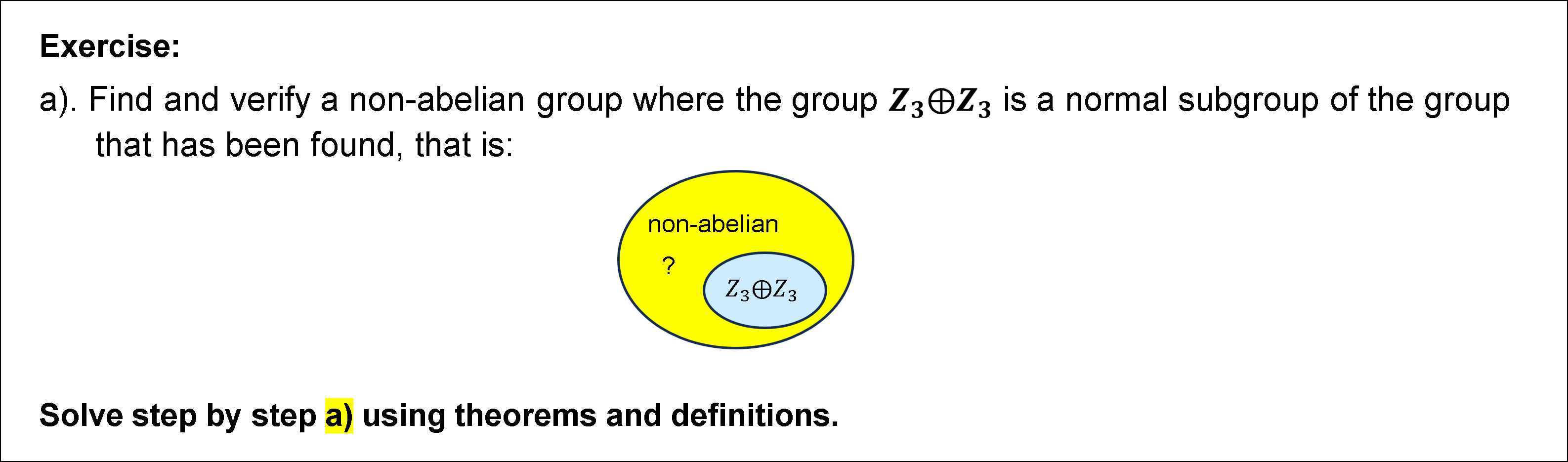 Solved non-abelian ? \\( Z_{3} \\oplus Z_{3} \\) a) | Chegg.com