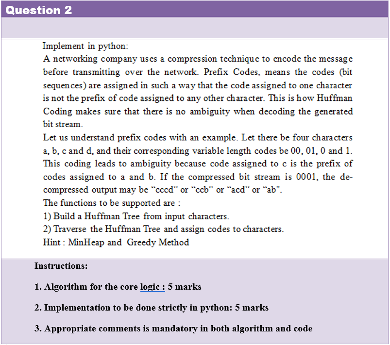Question 2 Implement in python: A networking company | Chegg.com
