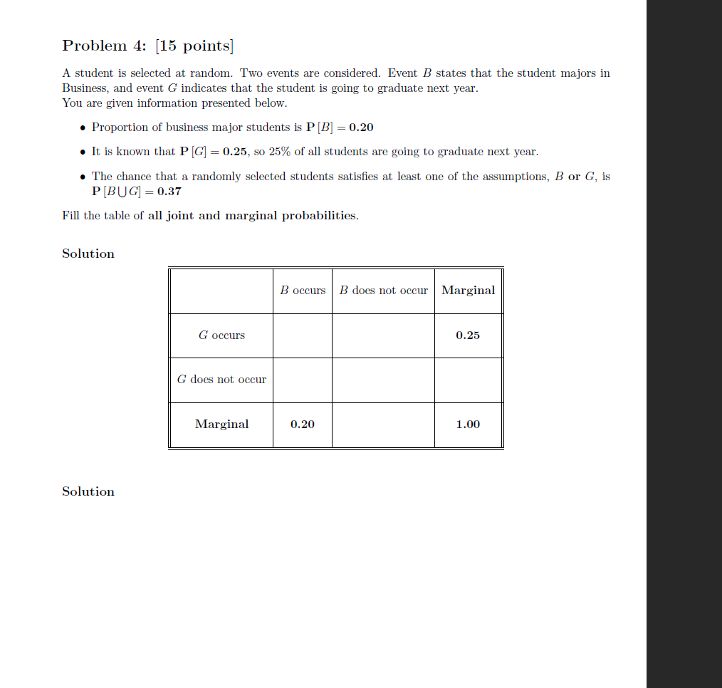 Solved Problem 1 (20 points = 4 + 8 + 4 + 4] Educators | Chegg.com